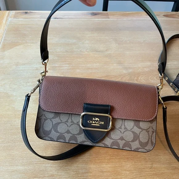 Coach Brown and Black Crossbody Bag with Monogram Print dust bag included - Picture 6 of 6